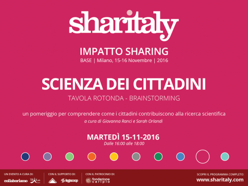 la scienza dei cittadini a Sharitaly2016