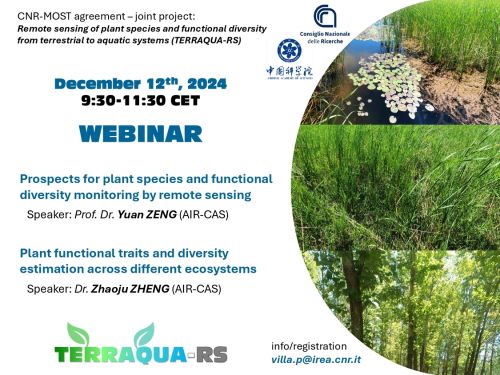 Potenzialità e applicazioni del telerilevamento per la caratterizzazione della diversità vegetale - webinar del progetto TERRAQUA-RS