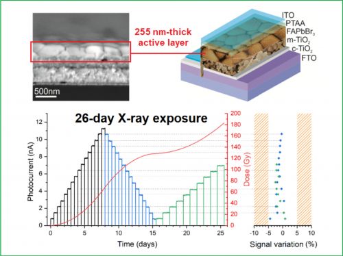 Metal-Halide Perovskite submicrometer-thick films for X-ray detection